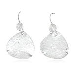 Asymmetric Textured Dangle Earrings in Sterling Silver