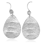 Drop Textured Dangle Earrings in Sterling Silver