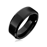 8 mm Black Flat Tungsten Wedding Band