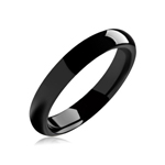 4 mm Black Domed Tungsten Wedding Band