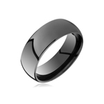 7 mm Black Domed Tungsten Wedding Band