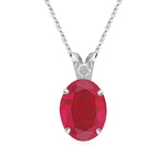 0.76-0.90 Cts of 7x5 mm AA Oval Ruby Scroll Solitaire Pendant in Platinum