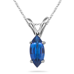 0.90 Cts of 9.0x4.5 mm AA+ Marquise Tanzanite Solitaire Pendant in Platinum