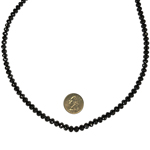 156 Cts of 5.5-7.0 mm Black Diamond Strand Round Bead Necklace in 14K White Gold