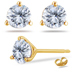 0.30-0.33 Cts I2-I3 clarity & I-J color Round Diamond Stud Earrings in 14K Yellow Gold