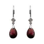 Genuine Brazilian Garnet & Diamond Earrings