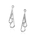 Triple-Drop Earring Jacket Mounting in 14K White Gold