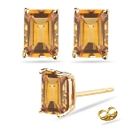 8.82 Ct Citrine Stud Earrings in 18K Yellow Gold