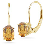 3.04 Ct Citrine Stud Earrings in 14K Yellow Gold