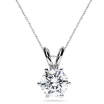 1.00 Ct Diamond Solitaire Pendant in 14K White Gold