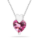 1.05 Ct 6 mm AA Hearts Mystic Pink Topaz Solitaire Pendant in Silver