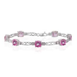 0.01 Ct Diamond & 7.70 Cts Mystic Topaz Bracelet in 14K White Gold