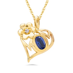 Mom Pendant - Diamond & Blue Sapphire Mom Pendant in 14K Gold