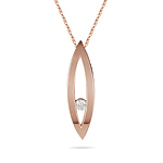0.07-0.10 Cts  SI2 - I1 clarity and I-J color Diamond Solitaire Pendant in 10K Pink Gold