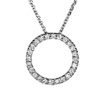 Circle Pendant - 1/4 Ct Diamond Circle Pendant in 18K Gold