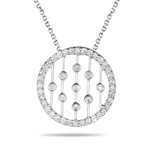 0.45-0.50 Cts  SI2 - I1 clarity and I-J color Diamond Circle Pendant in 14K White Gold