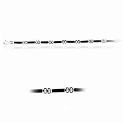 7.25 Inches Black Onyx Bracelet in Sterling Silver