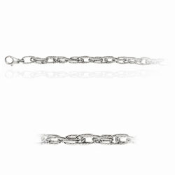 7.50 Inches Textured Double Oval Fancy Link Bracelet in Sterling Silver