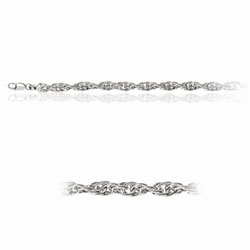 7.50 Inches Shiny Intertwined Double Oval Link Fancy Link Bracelet in Sterling Silver