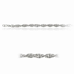 8.00 Inches Shiny Intertwined Double Oval Link Fancy Link Bracelet in Sterling Silver