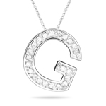 0.26 Cts Diamond G Initial Pendant in 14K White Gold