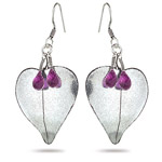 2.65 Cts Amethyst Briolette Earrings in Sterling Silver