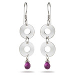 1.35 Cts Amethyst Briolette Earrings in Sterling Silver