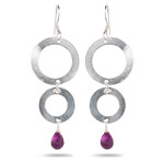 1.35 Cts Amethyst Briolette Earrings in Sterling Silver