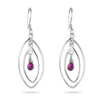 1.35 Cts Amethyst Briolette Earrings in Sterling Silver