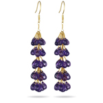 35.00+ Cts Amethyst Grapevine Earrings in 18K Yellow Gold