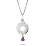 0.70 Cts Amethyst Pendant in Sterling Silver