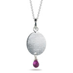 0.70 Cts Amethyst Briolette Pendant in Sterling Silver