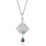 0.70 Cts Amethyst Briolette Pendant in Sterling Silver