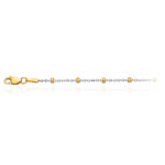Adjustable Beads Anklet in 14K Two Tone Gold