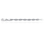Adjustable Beads Anklet in 14K White Gold