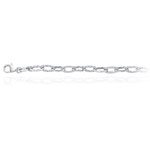 Adjustable Polished Single Link Anklet in 14K White Gold