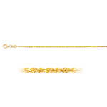 Adjustable Rope Chain Anklet in 14K Yellow Gold