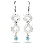 1.50 Cts Aquamarine Earrings in Sterling Silver