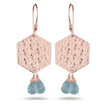 4.20 Cts Aquamarine Earrings in Sterling Silver with Pink Rhodium