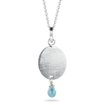 1.05 Cts Aquamarine Oval Pendant in Sterling Silver