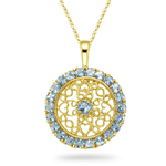 1.90 Cts Aquamarine Pendant in 14K Yellow Gold