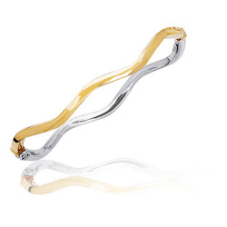 Curvy Bangle in 14K Two Tone Gold