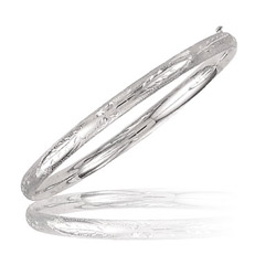 Classic paisley Bangle in 14K White Gold