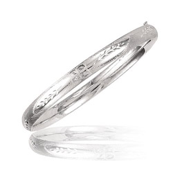 Classic paisley Bangle in 14K White Gold