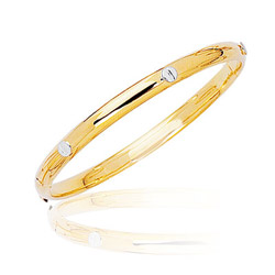 Two-Tone Prince & Princess Children's Bangle in 14K Yellow Gold