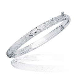 Prince and Princesses Childrens Braided Bangle in 14K White Gold