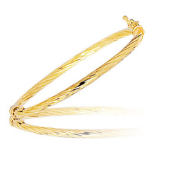 Rope Pattern Prince & Princess Children's Bangle in 14K Yellow Gold