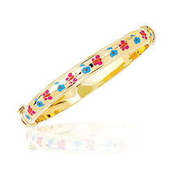 Princess Childrens Color Bangle in 14K Yellow Gold