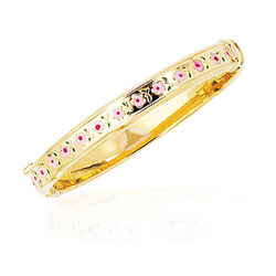 Princess Childrens Flower Bangle in 14K Yellow Gold