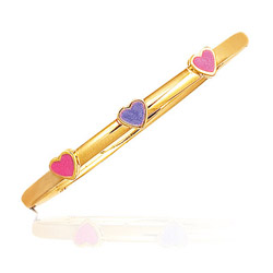 Princess Childrens Heart Bangle in 14K Yellow Gold